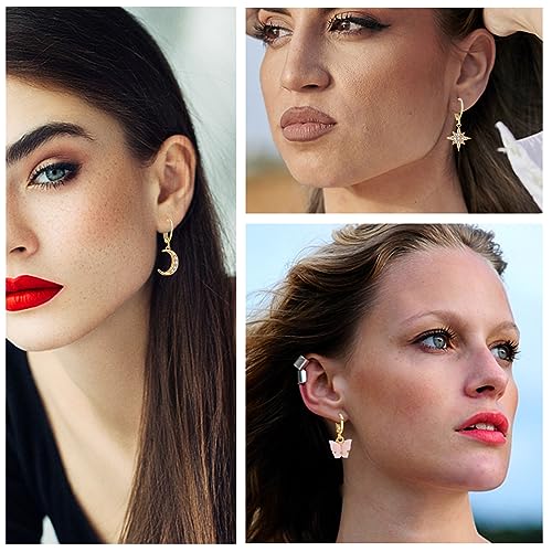 Preppy Earrings for Women Drop Dangle Earrings Set Aesthetic Earring Packs for Birthday Christmas Trendy Jewelry Gifts3