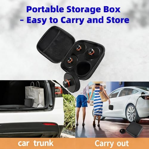 Image of Chirano Lifting Jack Pads Compatible with Tesla Model 3 /S /X /Y /Y Juniper, 4 Pucks with a Storage Case, Accessories for Tesla Vehicles 2013 to 2026