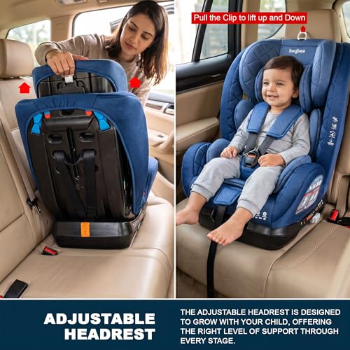 Image of Baybee Convertible Infant Car Seat for Baby 0 to 12 Years with 3 Position Recline, Headrest Height Adjustable | ECE R44 /04 Safety Certified | Travel Baby Car Seat for Toddlers Kids (Blue)