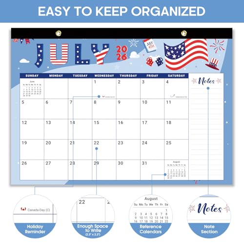 Image of Taja Desk Calendar 2026-2027, Jul 2026-Dec 2027, 18-Month, 17 inch x 12 inch