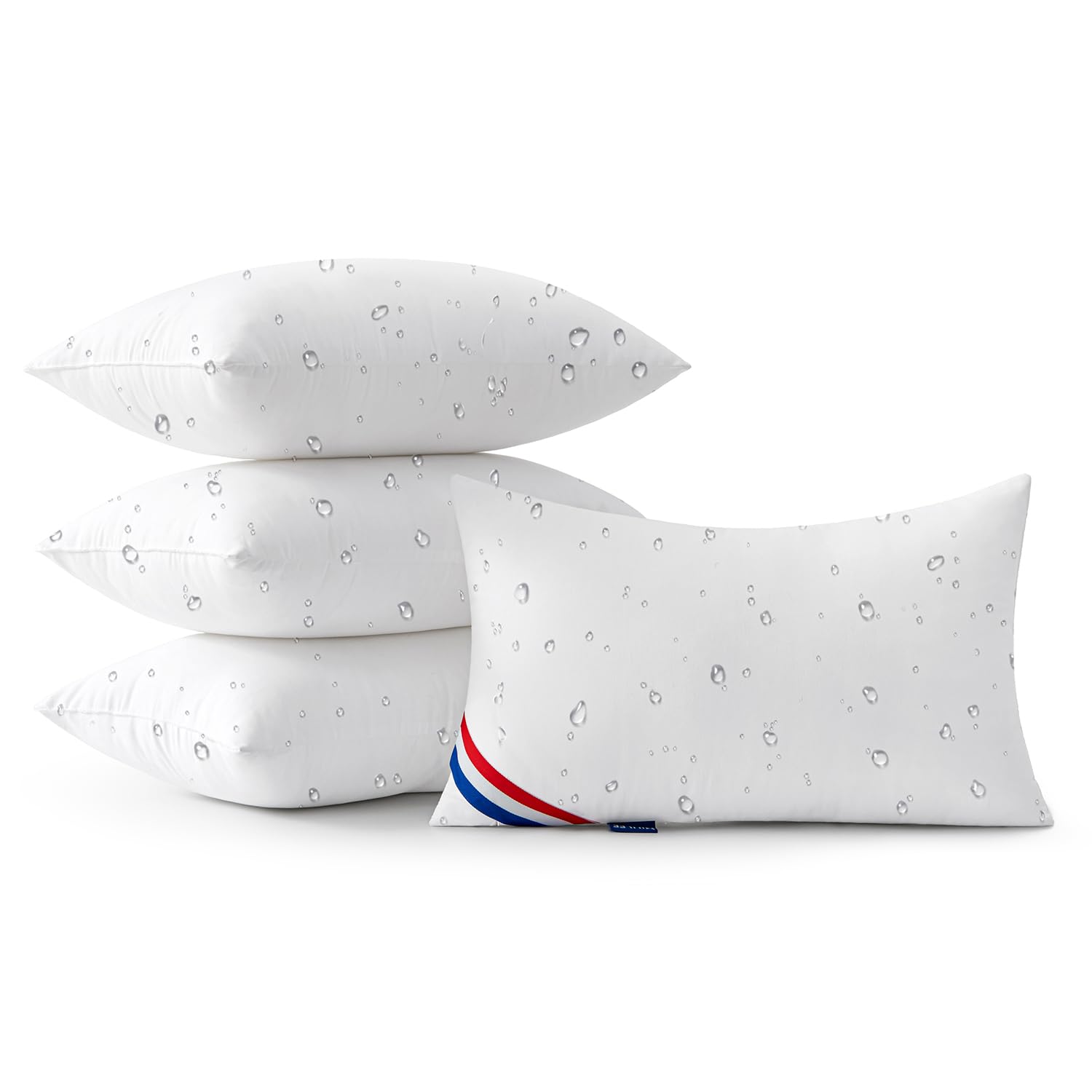MIULEE Outdoor Pillows Pack of 4 12x20 Inch Outdoor Pillow Inserts Waterproof Decorative Throw Pillow Inserts, Rectangle W...