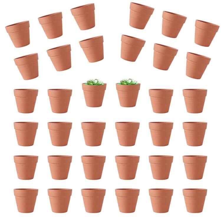 Photo 1 of 1.9INCH 36pcs Mini Terracotta Pots, Terracotta Pots for Plants/Succulent/Cactus with Drainage for Indoor, Outdoor, Home Office Decoration…