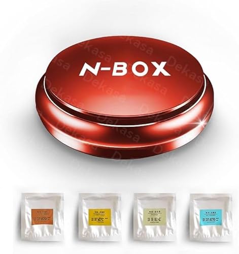 N-BOX 車用 芳香剤 ディフューザー 車 空気浄化 除菌 脱臭 ホンダ N-BOX JF5 JF6 全系適用 高級カー用品 2024新型 アルミ合金製 ソーラー回転式 フランス産天然香料 (レッド)