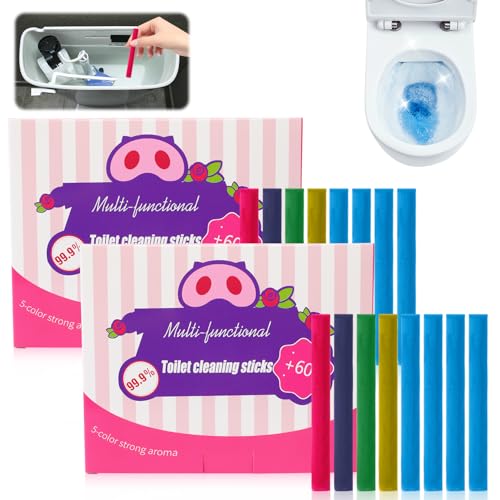 YADUO Multi-functional Deodorizing Toilet Cleaning Sticks, Toilet Bowl Cleaners Drop In Tank, Toilet Tank Cleaner Cleaning Perfume Stick for Bathroom Home Use, Long-Lasting Freshness(2sets, 16 pcs)