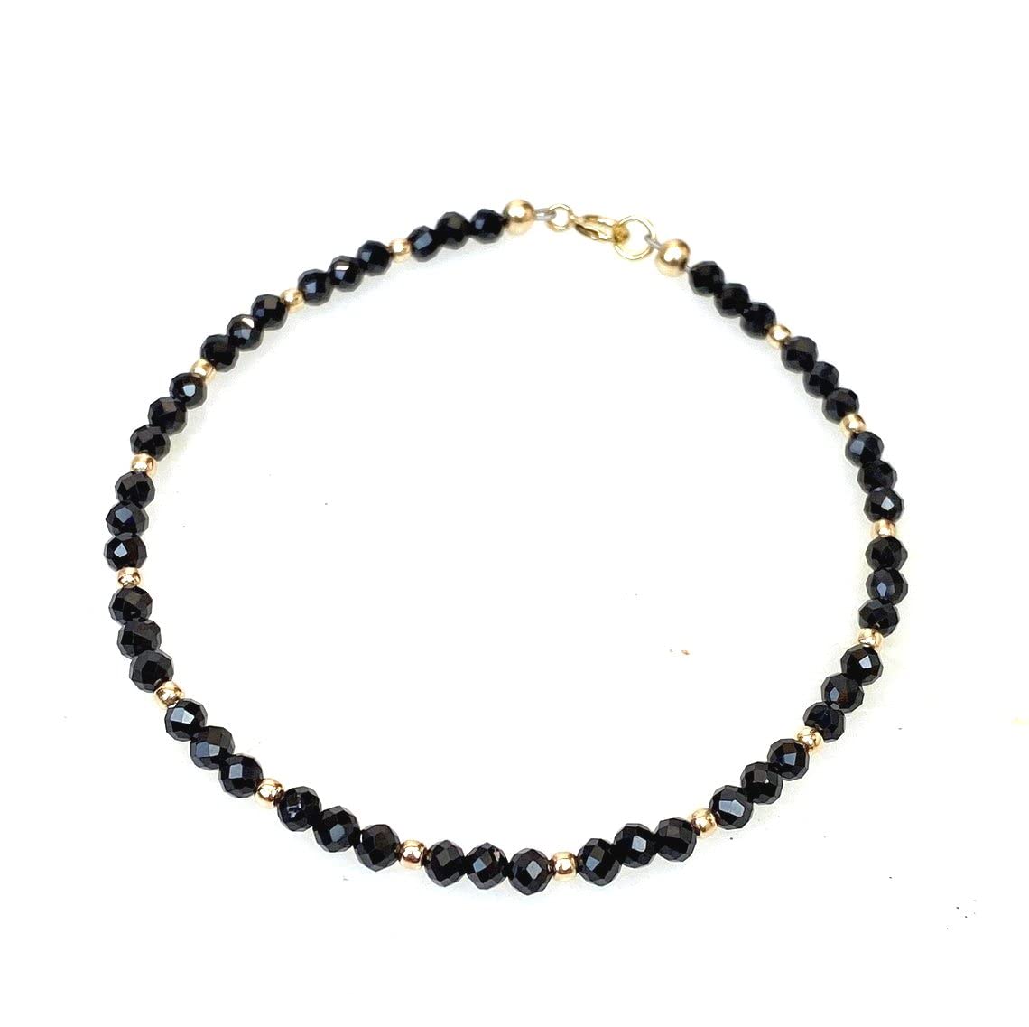 Zoya Gems & Jewellery 4mm Black Spinel beaded bracelet With Golden Bead, Fancy minimalist bracelet, gift for her, stacking bracelet, beaded bracelet Handmade Stretchy Bracelet For Girl And Women (B09JCD9JML) Amazon Price History, Amazon Price Tracker