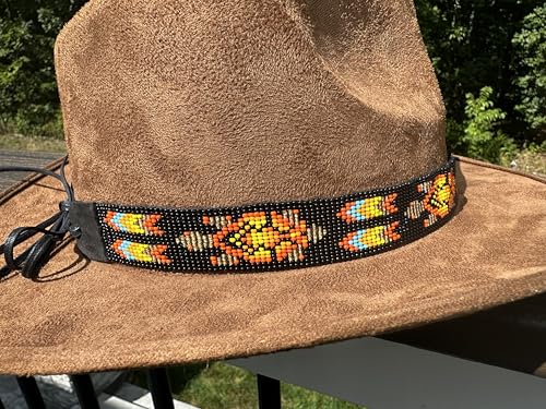 Image of Cowboy Western Beaded Hat Band Rodeo Style Handmade
