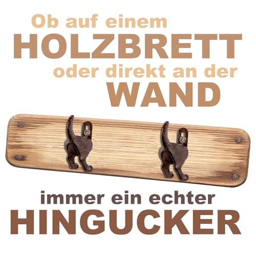 BigDean 2er Set Garderobenhaken Fiffi - Hundehaken Wandhaken Hund Gusseisen Haken Hundepopo - Garderobe für Hundeleinen, Schlüssel & Kleidung