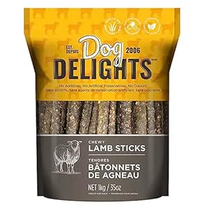 Dog Delights Chewy Lamb Sticks with No Additives, Artificial Preservatives or Colours – 1kg/35oz