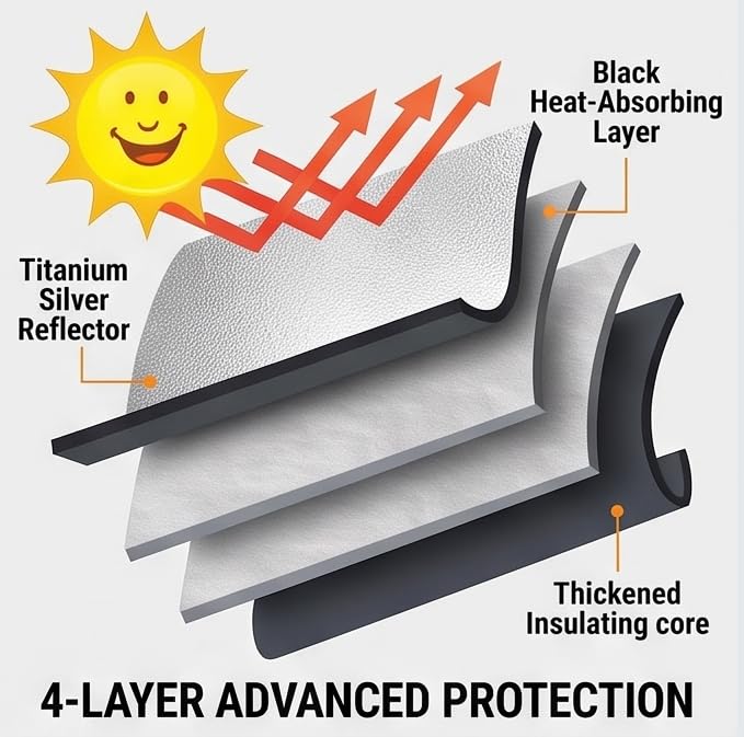 Parasol para Mazda CX-80 que reduce calor interno con corte para espejo 7