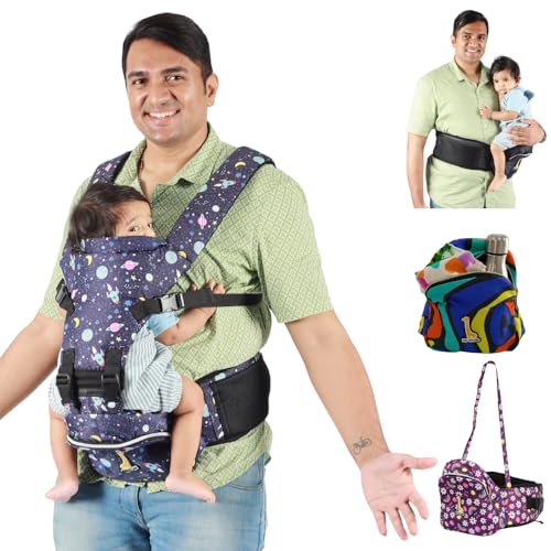 Image of My Giraffe Hippy Snug 2-in-1 Hip Seat Baby Carrier, Multi Wave