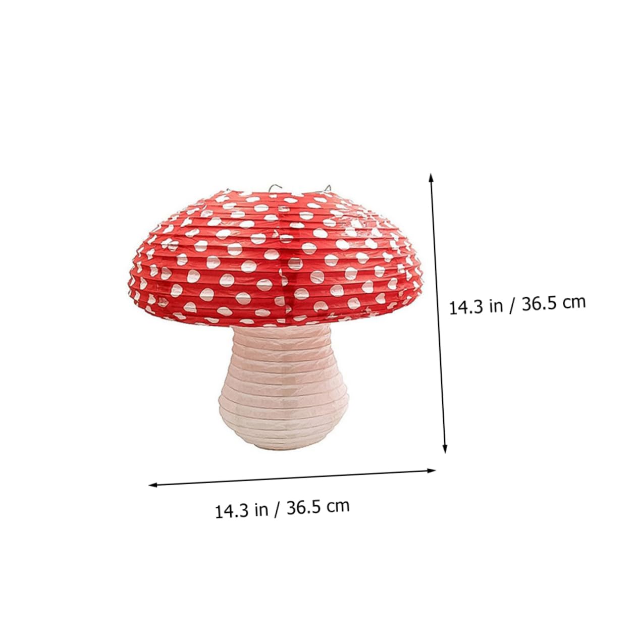 Lampade Cinesi a Forma di Fungo in Carta 4 Pezzi Rosse