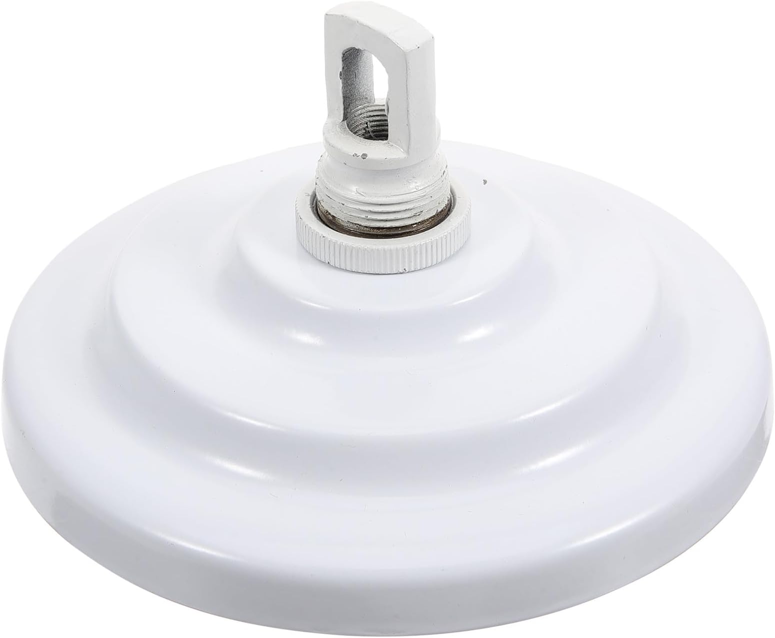 SHERCHPRY Heavy-Duty White Metal Ceiling Light Canopy with Hook, 86mm Round Pendant Light Cover Plate for Crystal Chandelier, Ceiling Lamp Base Accessory for DIY Lighting Installation
