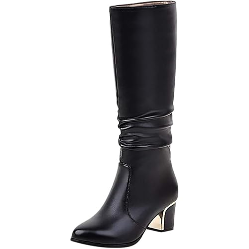 Thigh High Boots for Women Sexy with Heel Wide Calf Warm High Knee Fashion High Women's Heel Shoes Boots Sexy Snow Winter Boots Women's Boots Boots Women Mid Calf