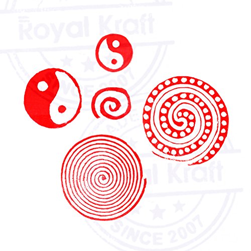 Bellissimo Designs Yin Yang e Spirale Legna Timbri...