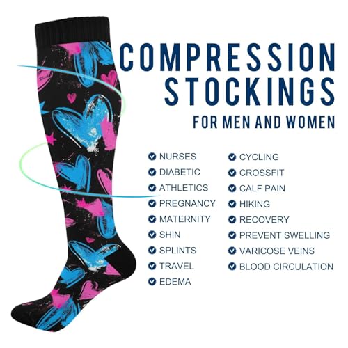 Image of Nander Funny Llama Cactus Compression Socks Women Men for (20-30mmHg) Athletic Sports,Running,Travel Knee High Stockings