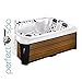 Produktbild perfect-spa Whirlpool "Santa Cruz" Indoor / Outdoor für 3 Personen Whirlpools Außenwhirlpool Jacuzzi Hot Tub Spa Außenwhirlpool Balboa Steuerung (Wanne Sky White, Außenverkleidung in Braun)