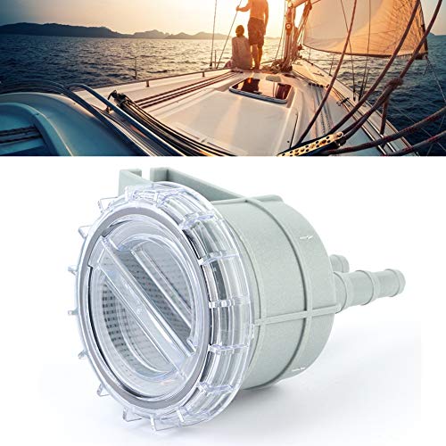 SIXRUN Filtre à Eau de Mer, Crépine d'admission d'Eau Marine ABS, SF-SWF002 pour Bateau de Yacht, Protège le Moteur des Débris avec Dessus Transparent