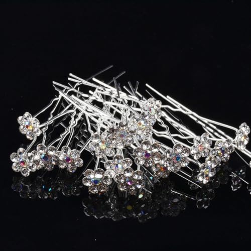 Épingles à cheveux en forme de U scintillantes BetterJonny pour fixation invisible de chignon - 3