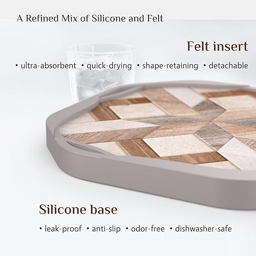 Miniatura 3 de UMIRRO Posavasos de fieltro absorbentes para bebidas, posavasos rústicos de granja para decoración de mesa auxiliar, pequeñas ideas de regalo de