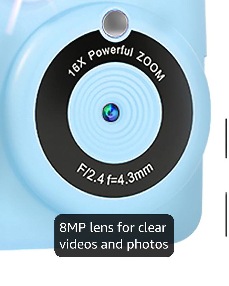 Kids Camera for Boys, Instant Print Camera for Kids with Photo Paper, 1080P Digital Camera for Children, Cool Toys Gifts for Boys Age 3 4 5 6 7 8 9 10 Years Old, Video Recorder, 32GB SD Card - Blue