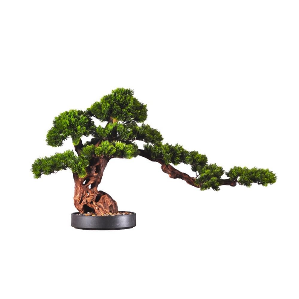 TEESONG Bonsai Tree Pot for Fake Tree Simulation Welcome Pine Bonsai Office Greenery Tree Potted Plant Ornaments Hotel Furniture Showroom Decorations Greenery Decor