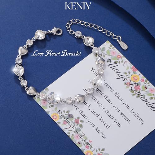 KENIY Silver Bracelet for Women | Adjustable Stars Heart Friendship Bracelets with Cubic Zirconia | The Thoughtful Charm Best Friend Bracelet | Letter Box Love Friendship Gifts for Best Friend - Image 7