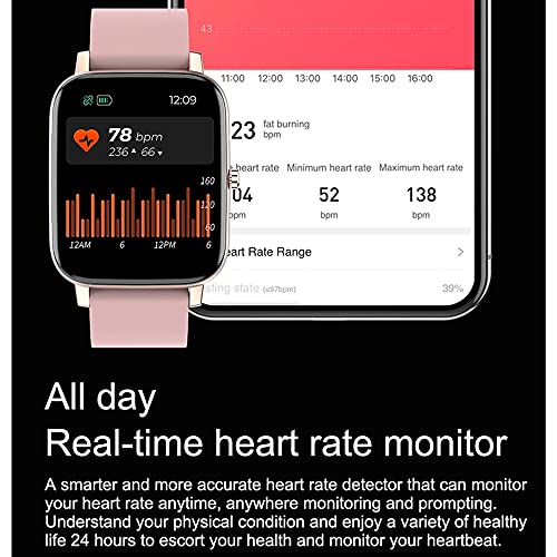 H80 Heren Smart Watch, IP67 Waterdicht 1,69 Inch Touchscreen Hartslag Monitor Sport Fitness Tracker SmartWatch voor iOS Android - Afbeelding 6