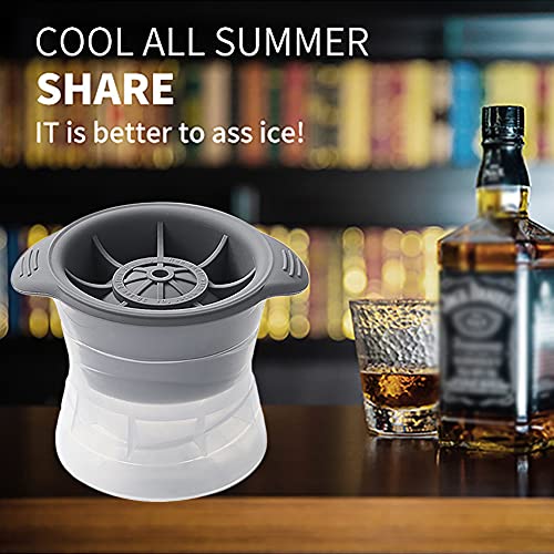 PIPITA 4Pcs Circular Ice Hockey Mold, 7.5 cm Silicone Ice Sphere Moulds for Whiskey Tumbler Glass Crystal Bourbon Glass - Image 3