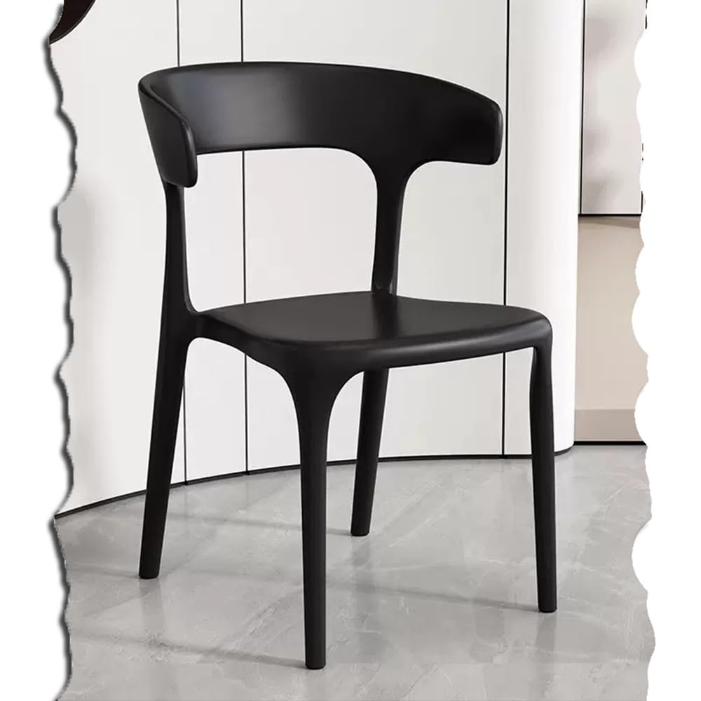 STUIJKVSZ Plastic Chairs Outdoor Patio Chairs Stackable Dining Chairs Restaurant Stack Chair Armless Bar for Backyard Lawn Bistro Deck- Colorful (Color : Black)