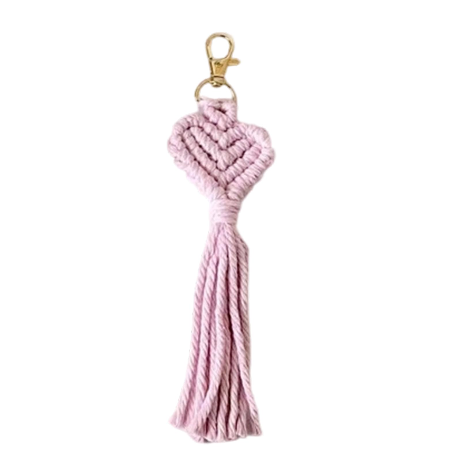 Maxtonser Handmade Crochet Yarn Tassels Keychain with Rotating Lobster Claws Clip Handwoven Holder For Wallet Purses Bag Charm