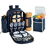 Picnic at Ascot Original Equipped Backpack for 4 with Blanket - Extra Bonus...