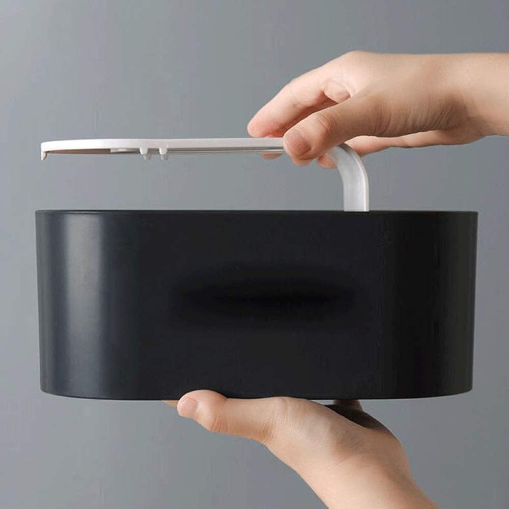 Creative Tissue Box Cover Napkin Paper Container Boxs Home Car Desk Organizer Remote Control Holder Makeup Cosmetic Storage Box (Color : Black) image 3