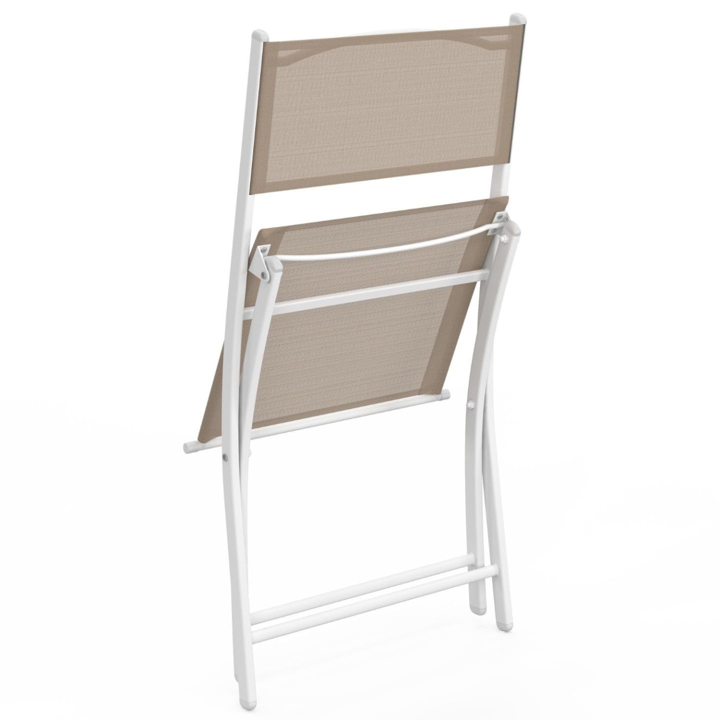 IDMarket - Lot de 6 chaises de Jardin Pliantes Bastia métal et textilène Blanc et Beige