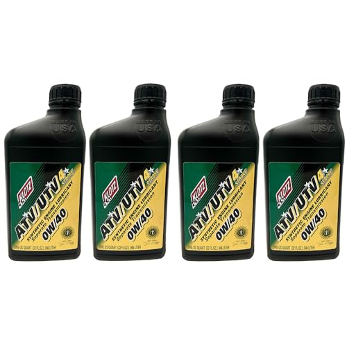 Klotz ATV UTV 0W-40 Synthetic Engine Lubricant for Polaris 4-Stroke Models 2011 and Older with Separate Transmission. Improved Oxidation, Detergency, Wear Protection Klotz Oil ATVUTV-040-4 Pack