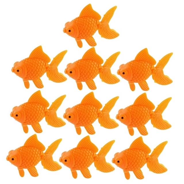 Enfeites de Peixes Artificiais Flutuantes para Aquário, Plástico Laranja WsjiaboFux, Pacote com 10