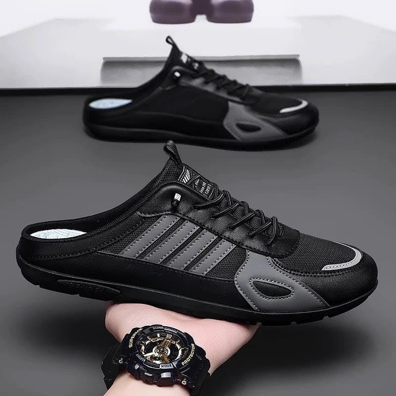 Image of BLUE POP Men's Half Shoe Sneaker Mules, Lace-Up Backless Loafers