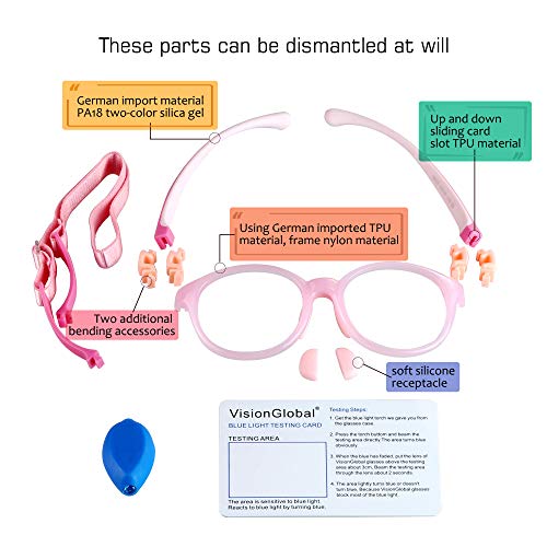 Image of VisionGlobal Blue Light Blocking Glasses for kids, Anti Eyestrain and Blurry, Computer Glasses, Anti Glare