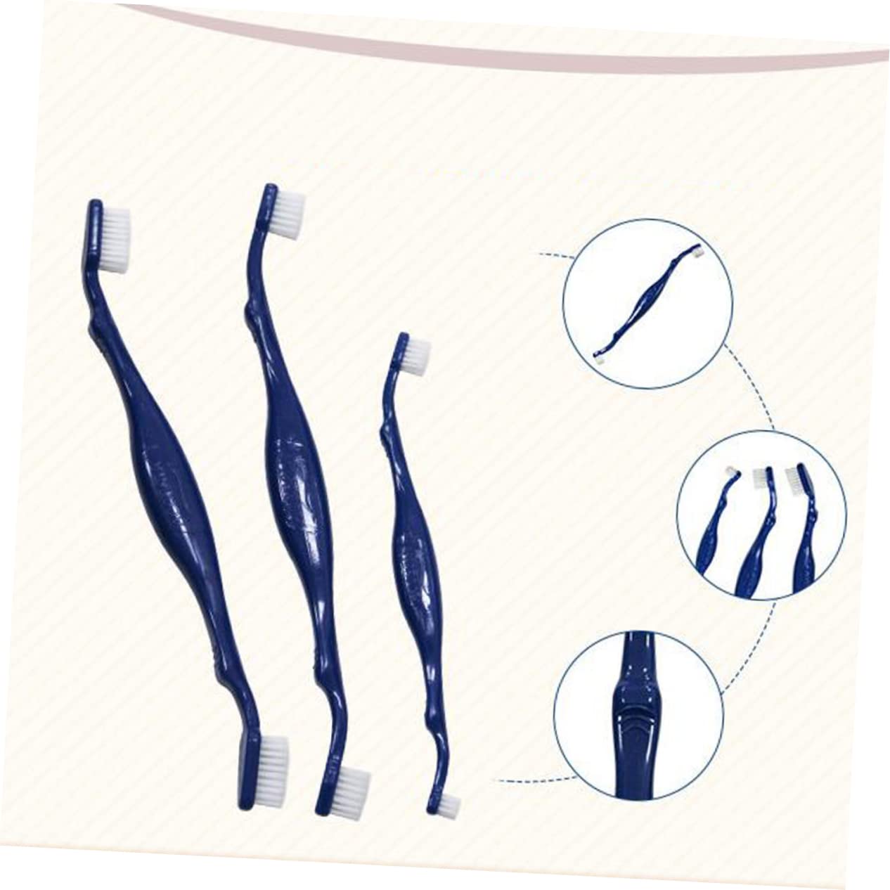 SUPVOX 9pezzi Spazzolino Per Cani Doppia Faccia Con Manici Lunghi e Setole Morbide Kit Completo Per La Pulizia Dei Denti e Massaggio Delle Gengive Degli Animali Domestici