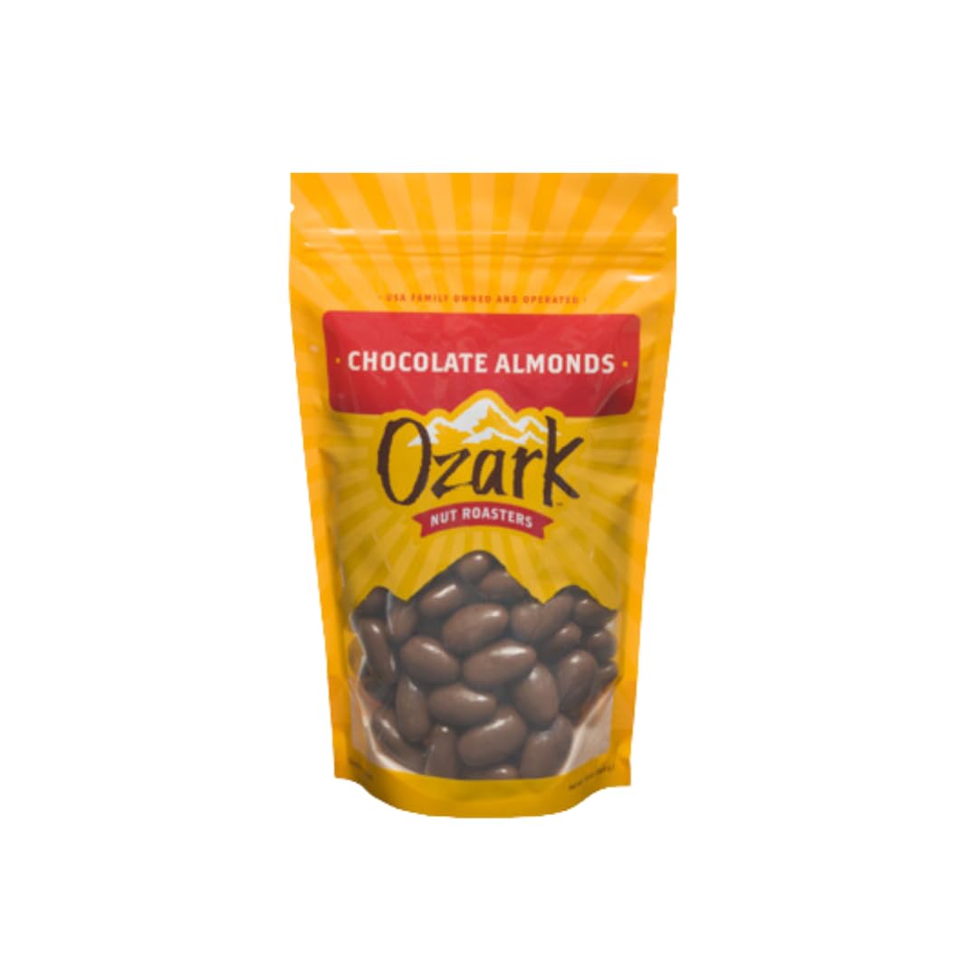 OZARK NUT ROASTERS, Chocolate Almonds, Chocolate-Flavored Snack Nuts, World-Class Gourmet Candied Almonds, Resealable Pack (16.0 oz)