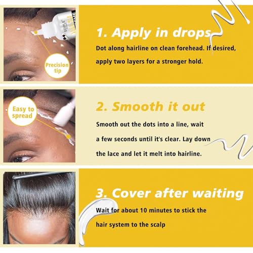 goiple wig glue for lace front wigs waterproof lace front wig glue for wigs strong hold transparent lace adhesive for hair replacement invisible hair bonding wig adhesive128 fl oz