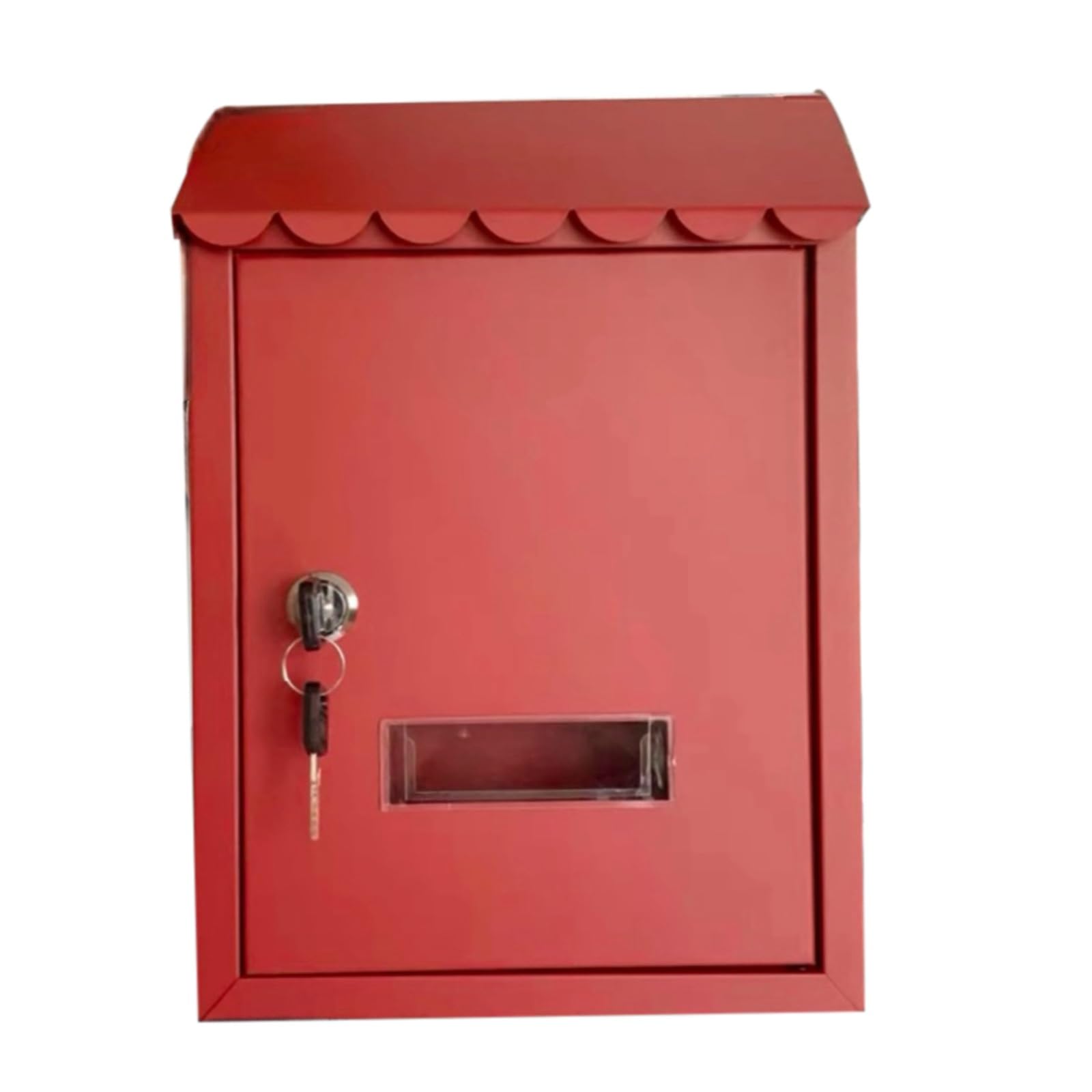 NQNFWCRJ European Lockable Metal Mailbox Home Wall Mounted Letterbox Outdoor Rainproof and Water Proof Mailboxes with Transparent Viewing Port