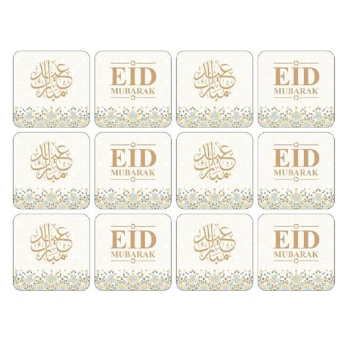 thePartyPopper Eid Mubarak Stickers Pack of 24 Islamic Calligraphy & Gold Pattern Decorative Seals for Gift Bags Envelopes Party Favors Ramadan & Eid Celebration Supplies