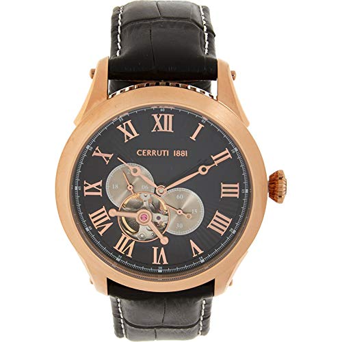 CERRUTI 1881 Black Leather Automatic Chronograph Watch