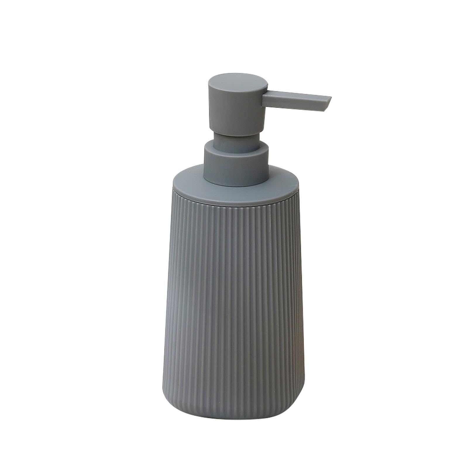 TWISAXC Pump Bottle Elegant Soap Lotion Dispenser Hand Soap Dispenser Container Holder Bathroom Or Kitchen Effortless Dispensing Experience Empty Refillable, Grey, 7x7x17.5cm
