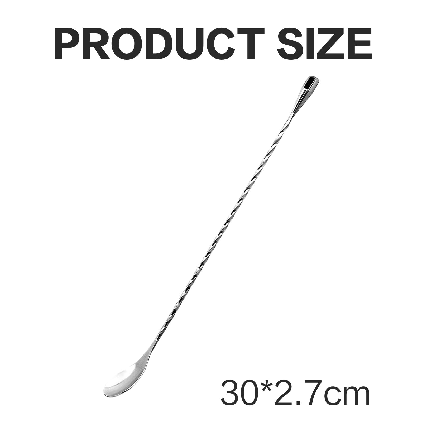 Set of 2 Mixing Spoon Stainless Steel Professional Cocktail Bar Tool Japanese Style Teardrop End Design for Ice Cream Coffee - Image 2