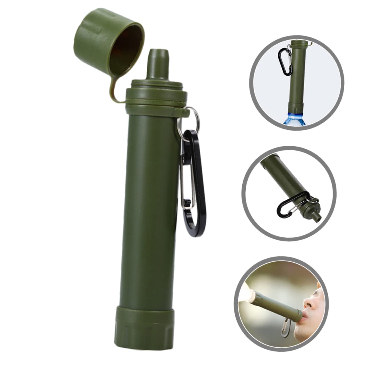 YARNOW 3pezzi Purificatore Portatile Per Esterne Cannuccia Filtrante Per Trekking e Emergenze Filtrazione Impurità e Sedimenti Strumento Sopravvivenza