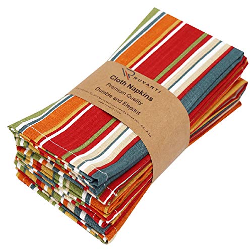 Ruvanti Table Cloth Napkins 6 Pack(100% Cotton 18