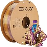 3DHoJor Silk PLA Filament 1.75mm Purple Gold Dual Color PLA 3D Printer Filament 2 in 1 Coextrusion 1KG Spool(2.2lbs) 3D Printing Filament Dimensional Accuracy +/- 0.03mm Fits for Most FDM 3D Printers