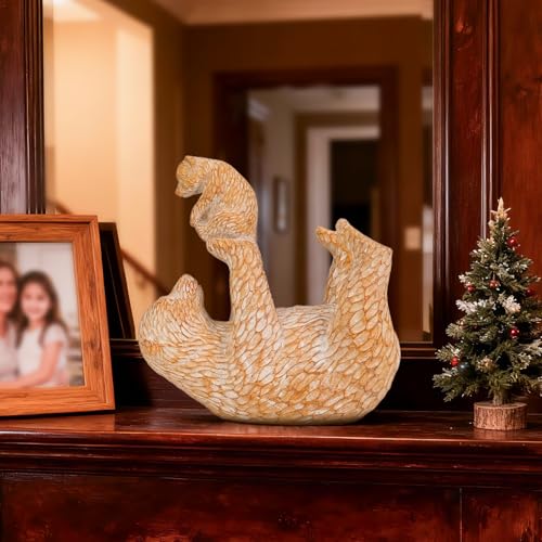 Figuras de osos madre e hijo en resina para decoración miniatura 5