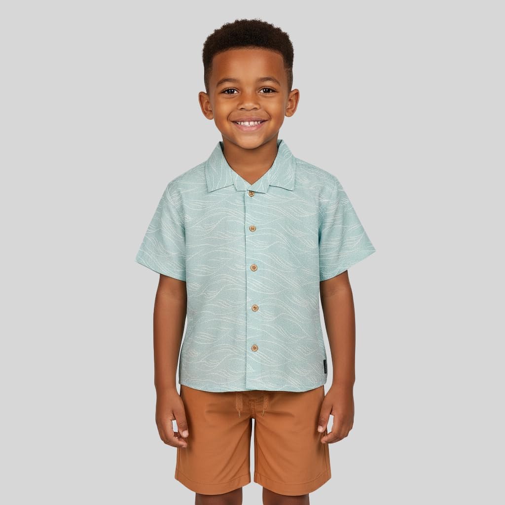 Ben Sherman Clothes Boys’ 2-Piece Linen-Tech Short Set with Button-Down Shirt & Shorts – Baby, Toddler & Big Boys (12M-14)